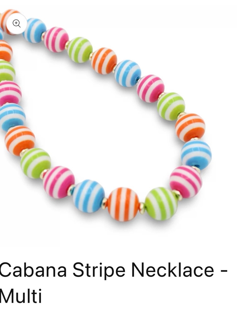 Women’s Multi-Color Striped Bead Necklace